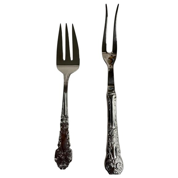 8 Piece Reed & Barton Renaissance Stainless 18/10 Glossy Silverware Serving Set - Picture 2 of 10